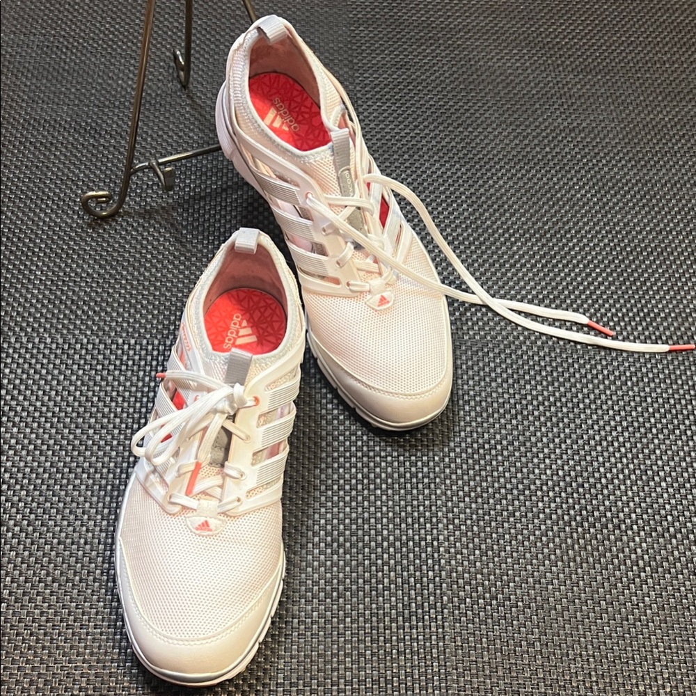 Adidas Women's White and Coral Athletic Shoes